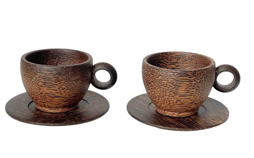 Juego de tazas de madera